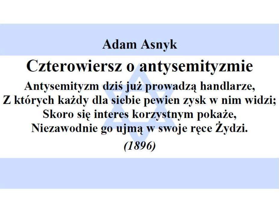 Adam Asnyk - Antysemityzm (źródło: NCzas.com)
