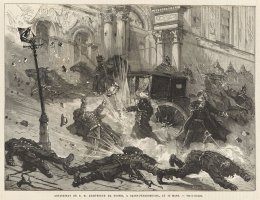 zamach na Aleksandra II na rycinie z tygodnika L’Univers illustré