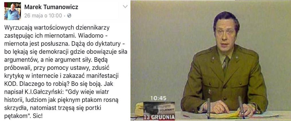 Dziennikarz Stanu Wojennego broni demokracji