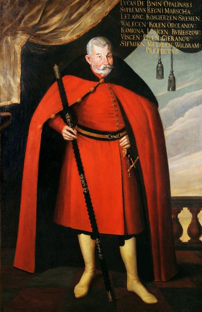 Portret Łukasza Opalińskiego w magnackim stroju, do którego zabarwienia z pewnością używano wytwarzanego rodzimie barwnika